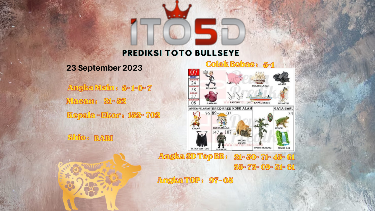 Prediksi Toto Bullseye 23 September 2023