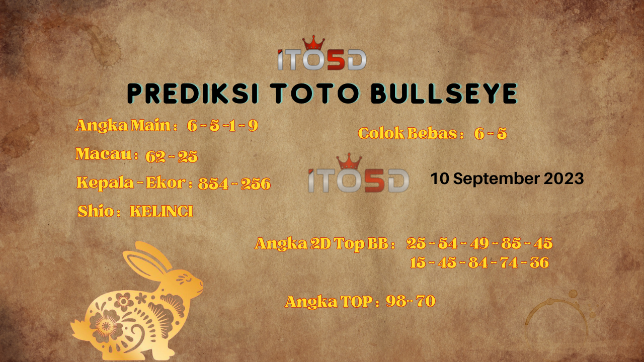 Prediksi Toto Bullseye 10 September 2023